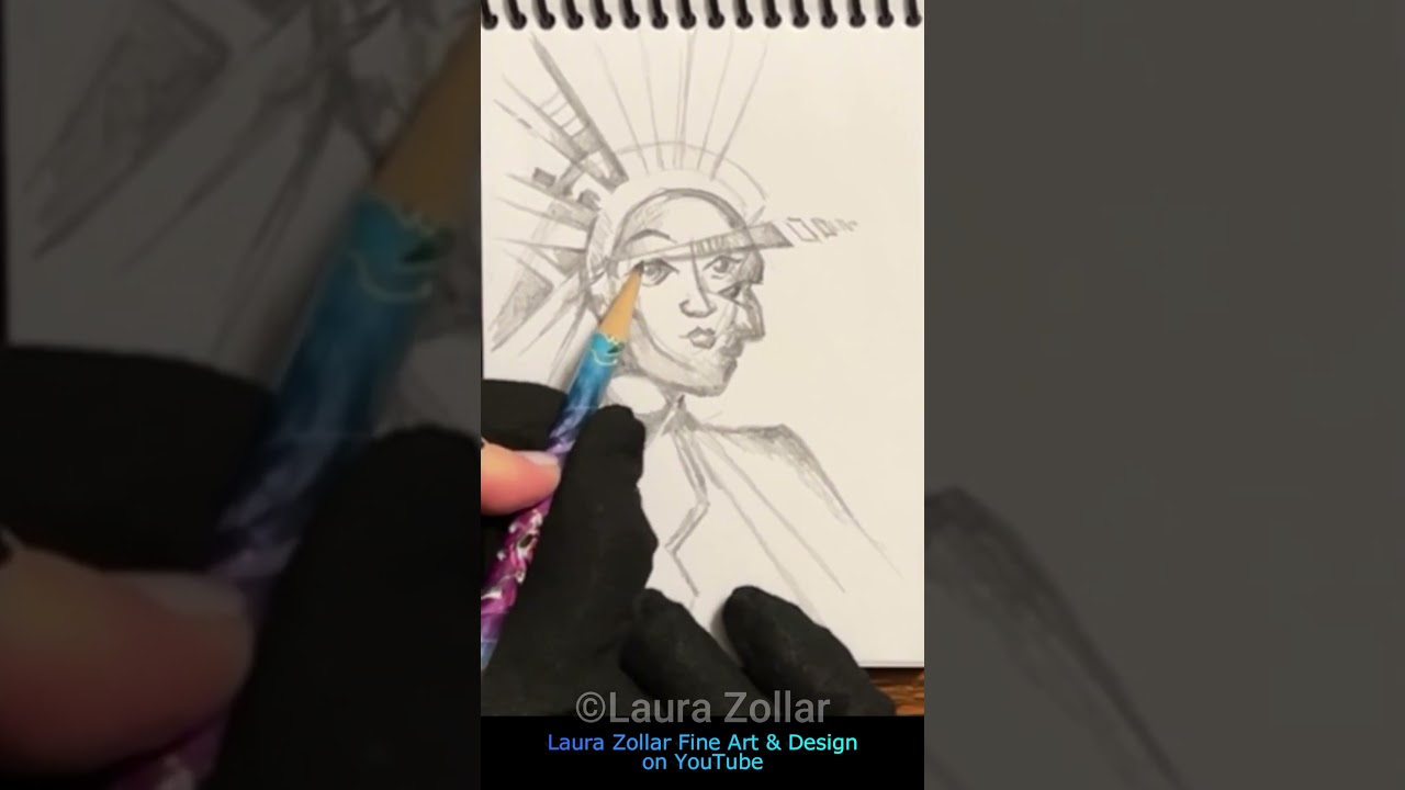 Quick Abstract Drawing 🎨 Real Art Hand-Drawn by Laura Zollar #art #artistdrawing #drawingprocess