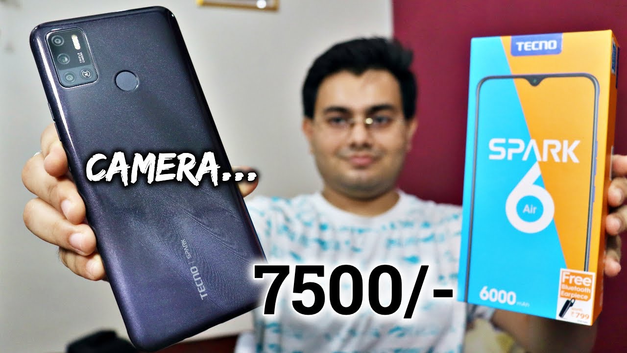 Tecno Spark 6 Air Unboxing | 6000 mAh | CAMERA TEST | 7500 Rs में कुछ 😲