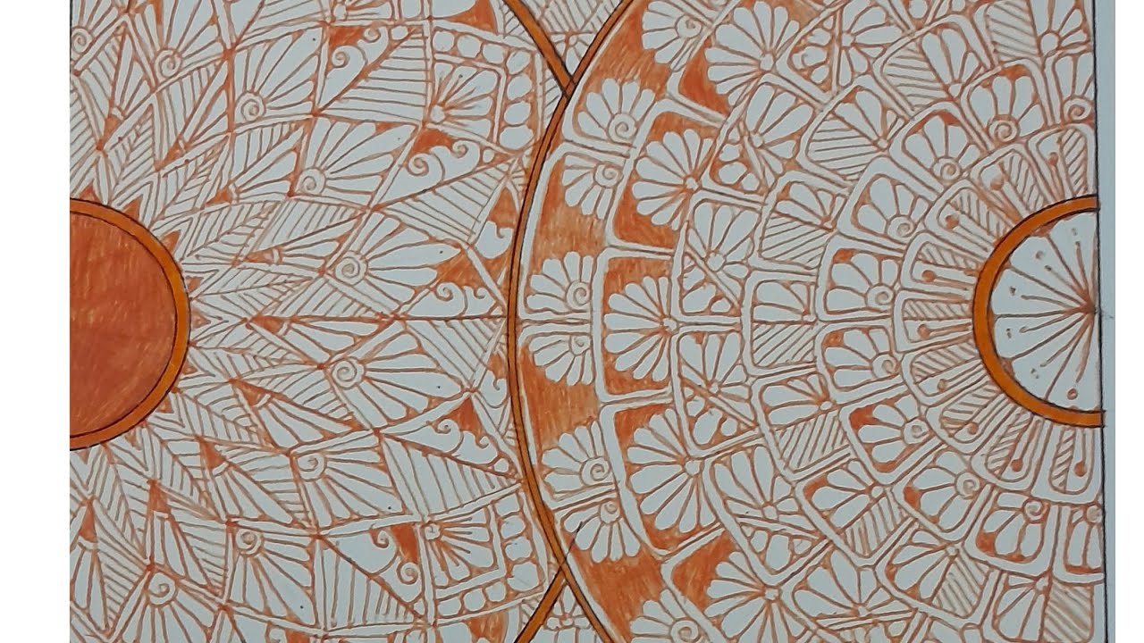 “Orange Color Mandala Art | Bright & Calming Mandala Design”