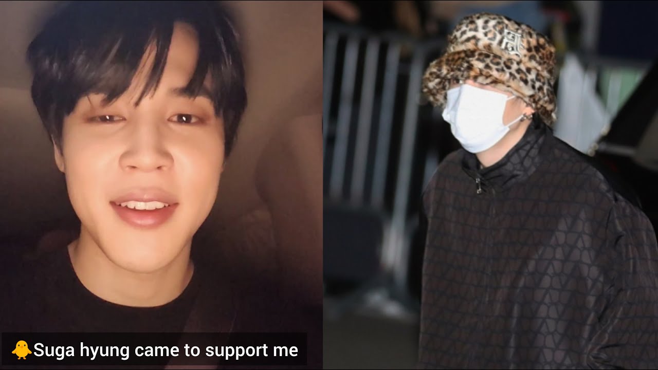 [LIVE] Jimin shares Suga arrived at KBS Music Bank to Support him on Weverse Live (2023.03.24)