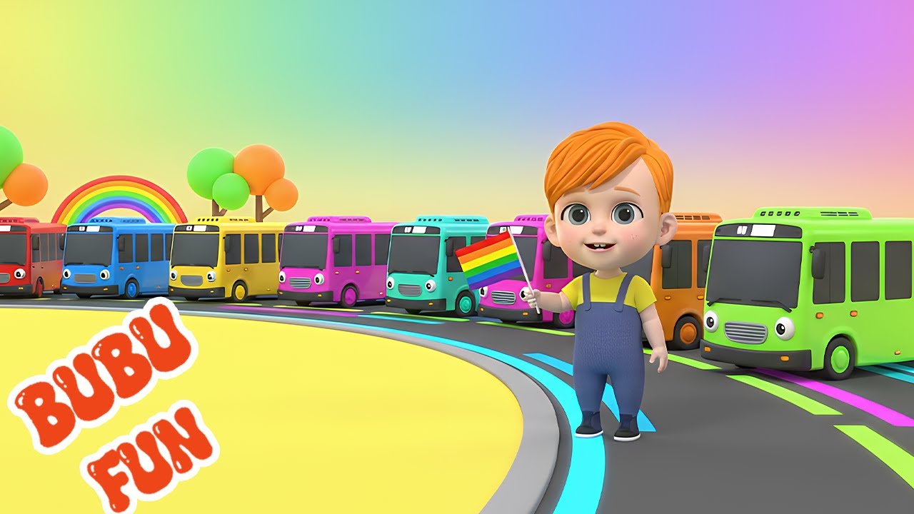 10 Little Buses & More Fun Nursery Rhymes for Kids | Sing & Learn @BuBufun