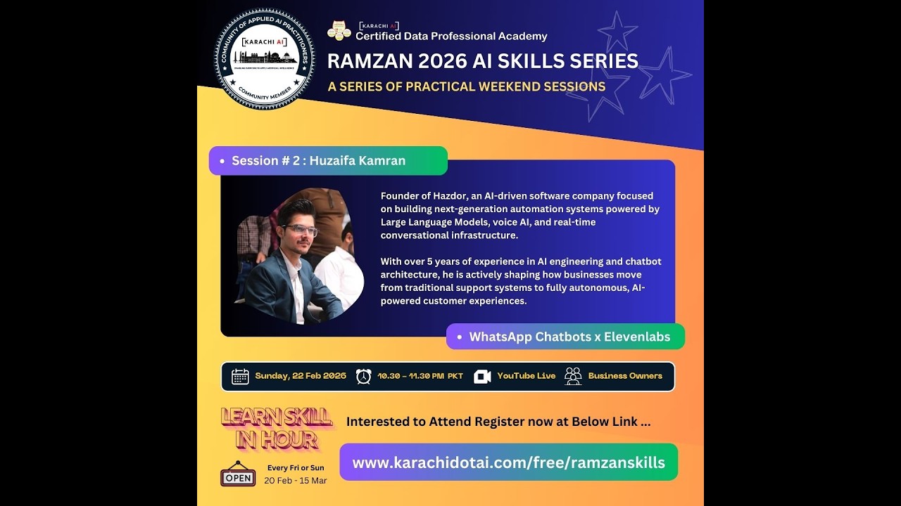 Ramzan Skills Series 2026 - Session # 1 : Eleven Labs x WhatsApp Chatbots