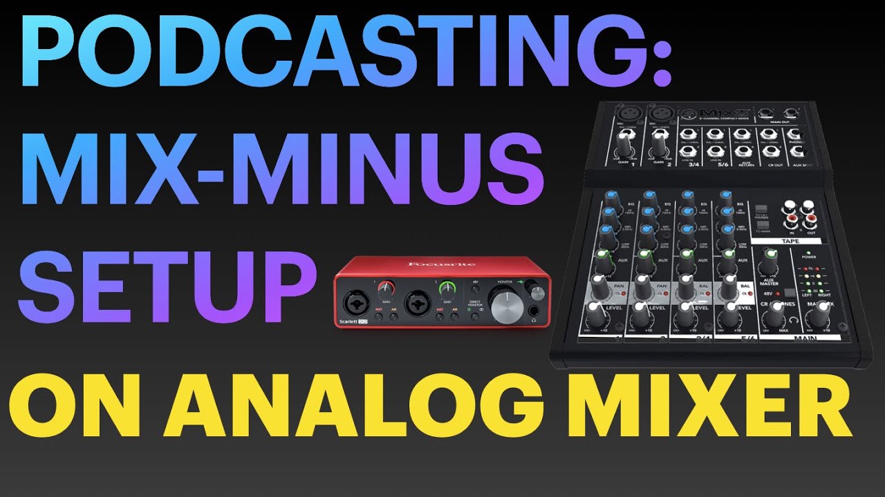 PODCAST with REMOTE GUESTS tutorial on an ANALOG MIXER - with MIX-MINUS setup