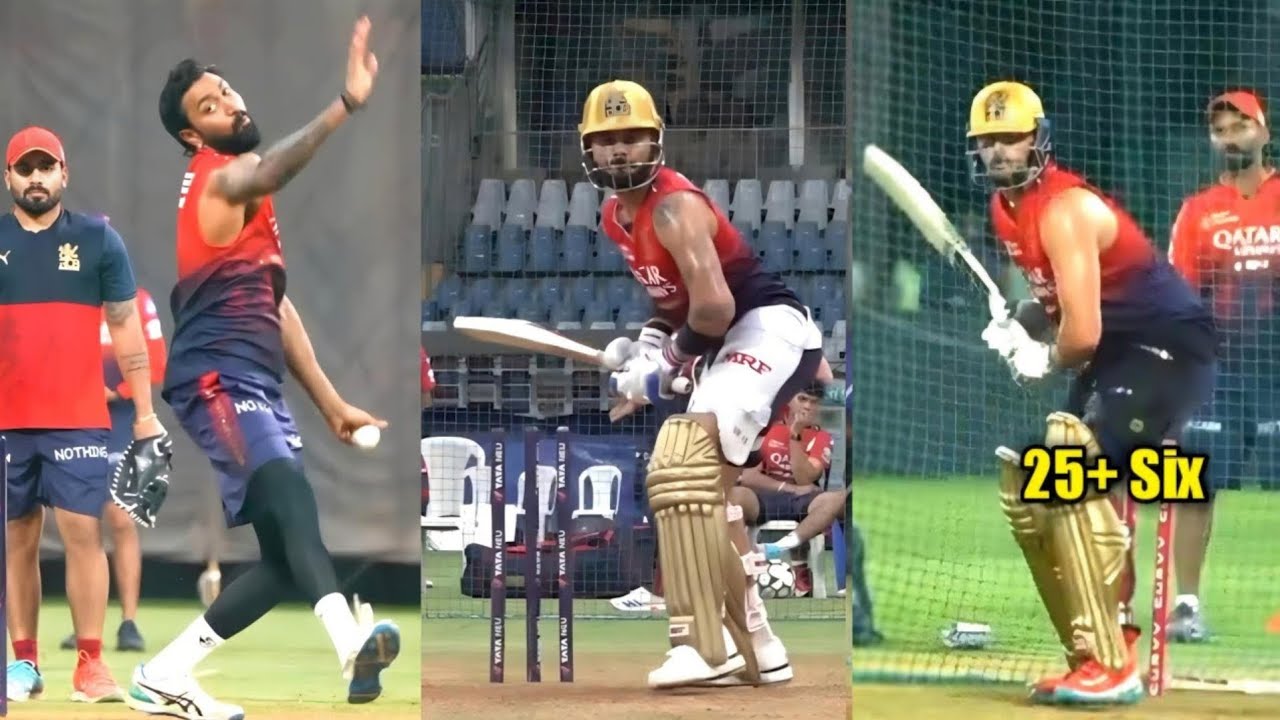 Virat Kohli, Nuwan thushara, Kunal pandya and RCB practice session in Chinnaswamy before  RCB vs LSG