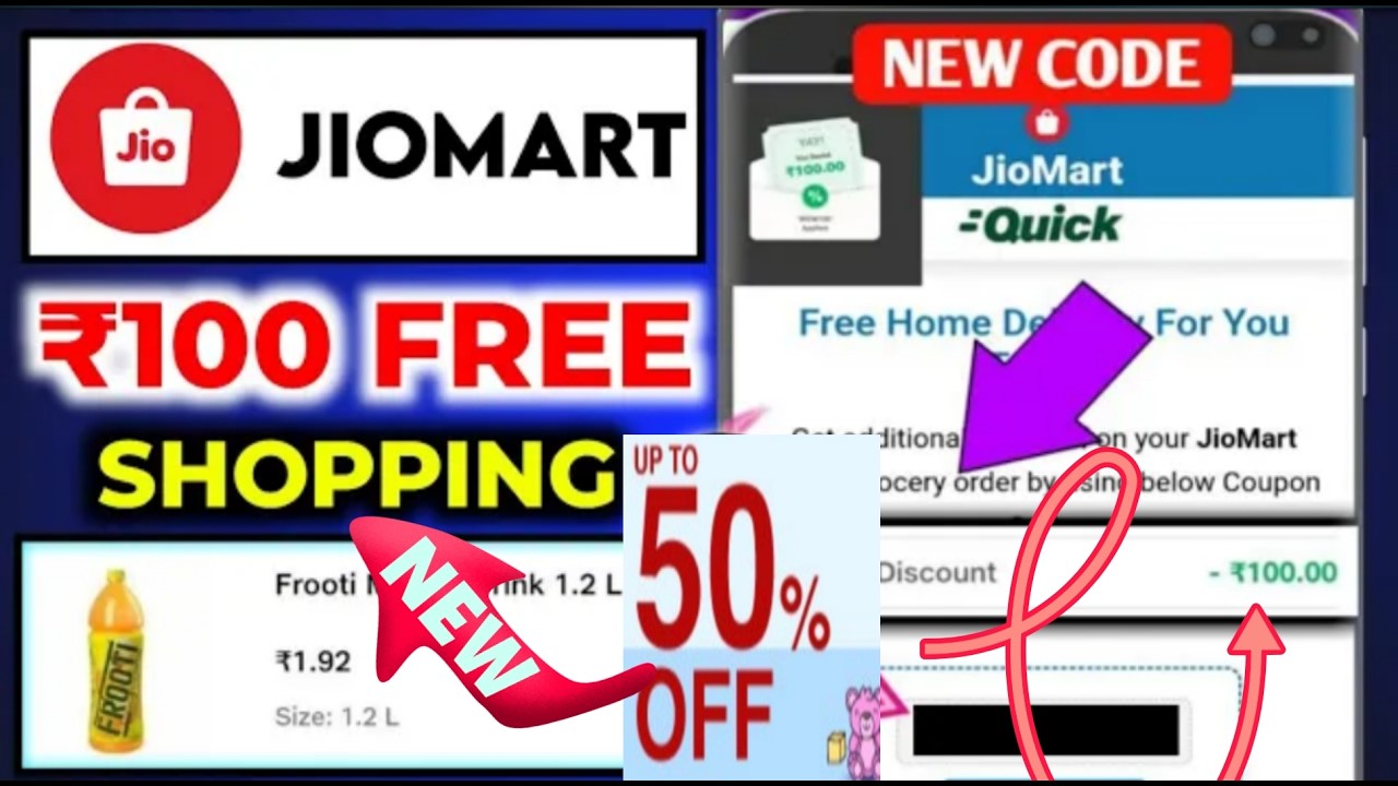 Jiomart Coupon today | jiomart coupon code | jiomart coupon code today | Free shipping 100% Discount