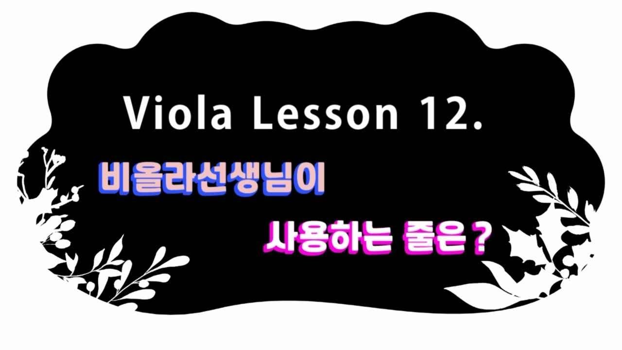 Viola  Lesson 12. 비올라선생님이 사용하는 줄은？(비올라 줄 추천)