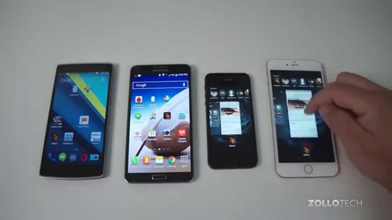 iPhone 6 Plus vs ONEPLUS One vs Galaxy Note 3 vs iPhone 5s - Benchmark test