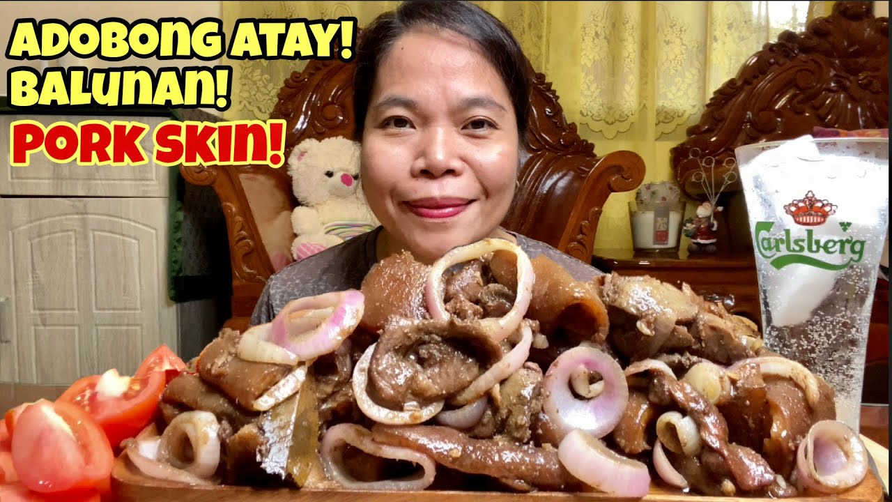 ADOBONG ATAY AT BALUNAN NG MANOK WITH PORK SKIN | MUKBANG PHILIPPINES | PINOY FOOD ASMR