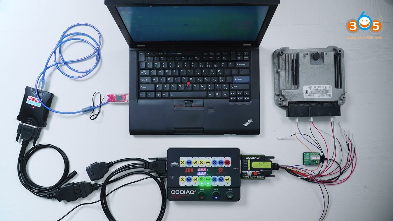 Godiag ECU GPT Boot Adapter with SM2 read ME17.5 ECU on Bench