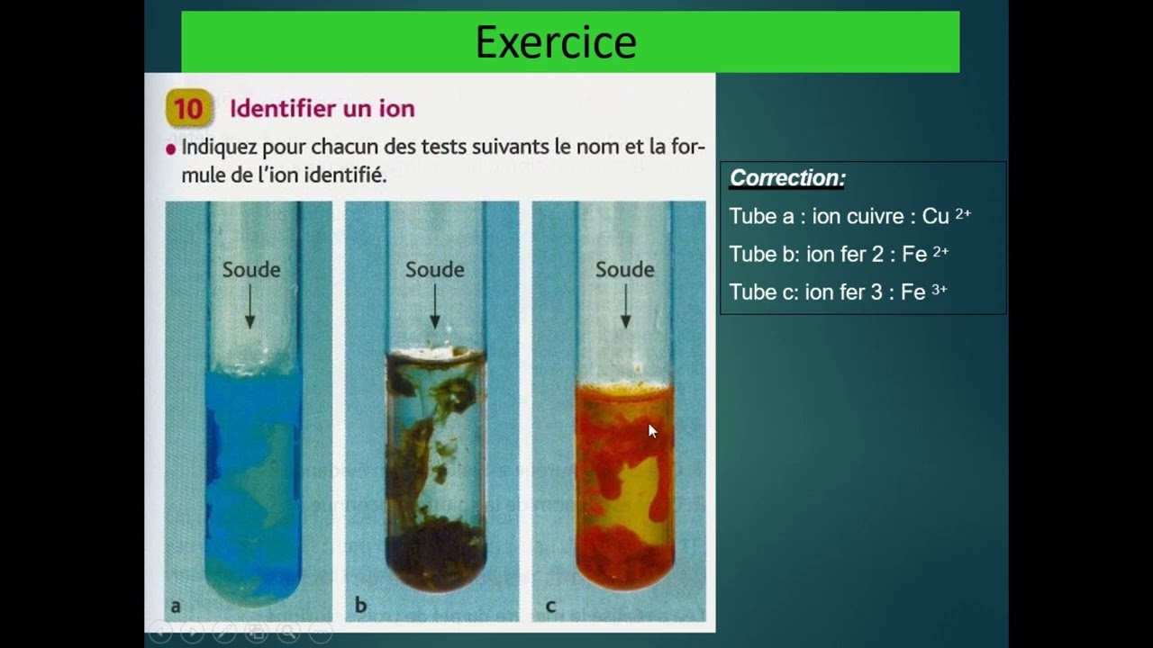 3 année collège : test de reconnaissance de quelques matériaux partie d'exercice d'application