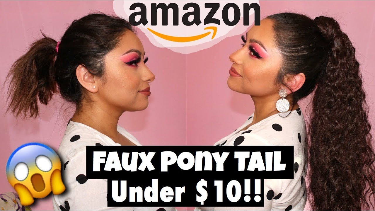 TRYING A $10 WRAP AROUND PONYTAIL EXTENSION FROM AMAZON