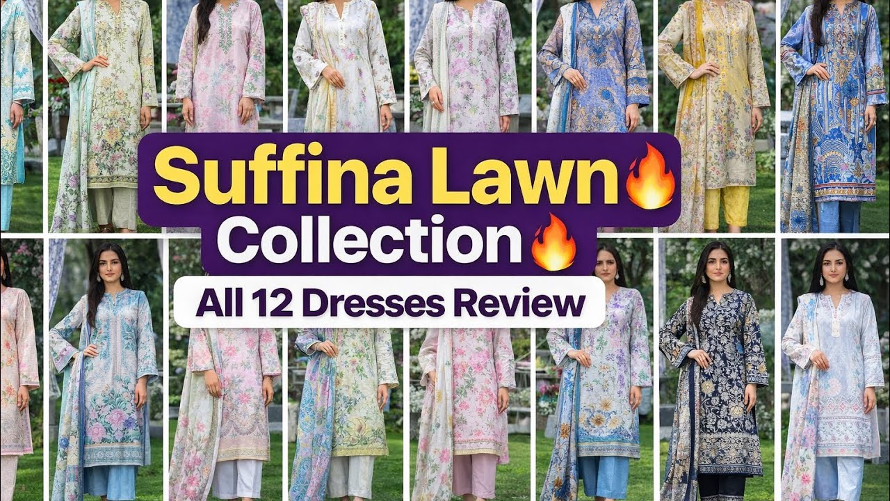 Binaas Suffina Lawn Collection 2026 | All 12 Dresses Full Review 🔥 Summer Lawn Collection