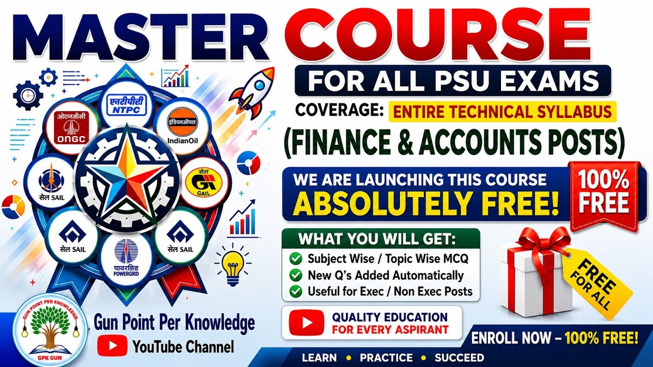 FREE PSU Finance & Accounts Master Course 2026 | IRFC, NTPC, ONGC, PowerGrid | Complete Acc Syllabus