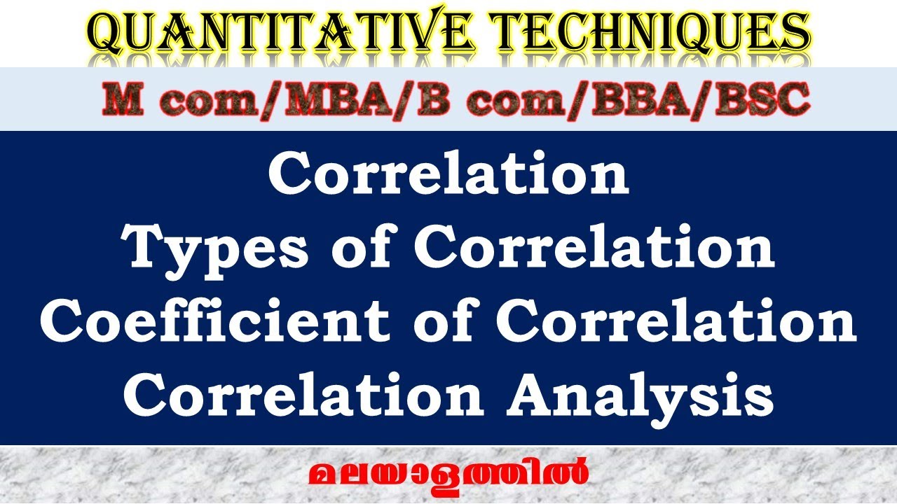 Correlation|Types of correlation|Coefficient of correlation|Correlation Analysis|Mcom|Bcom/BBA