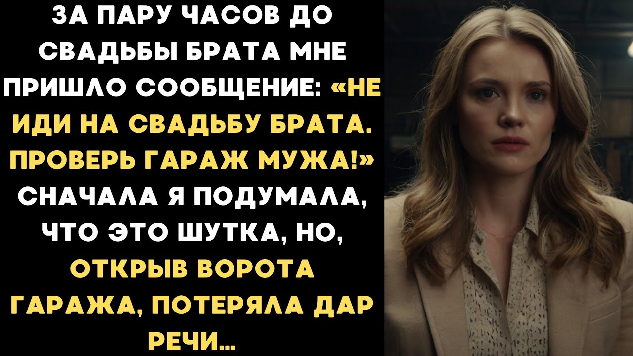 «Не иди на свадьбу брата. Проверь гараж мужа!» Я подумала, что это шутка, но, открыв ворота гаража..