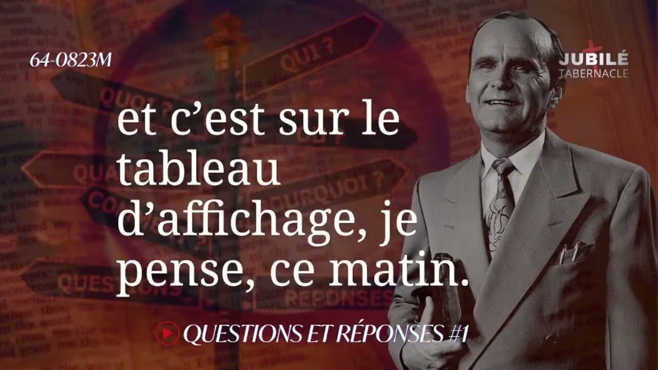 🔴 DIRECT ⏯️ 64-0823. QUESTIONS & REPONSES N°1 _ rév William Marrion Branham 