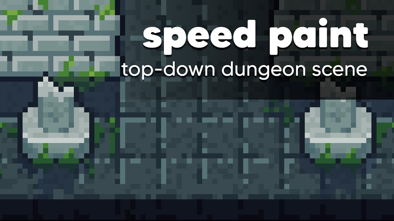 Pixel Art top-down [orthographic ] dungeon game art speed paint using Aseprite