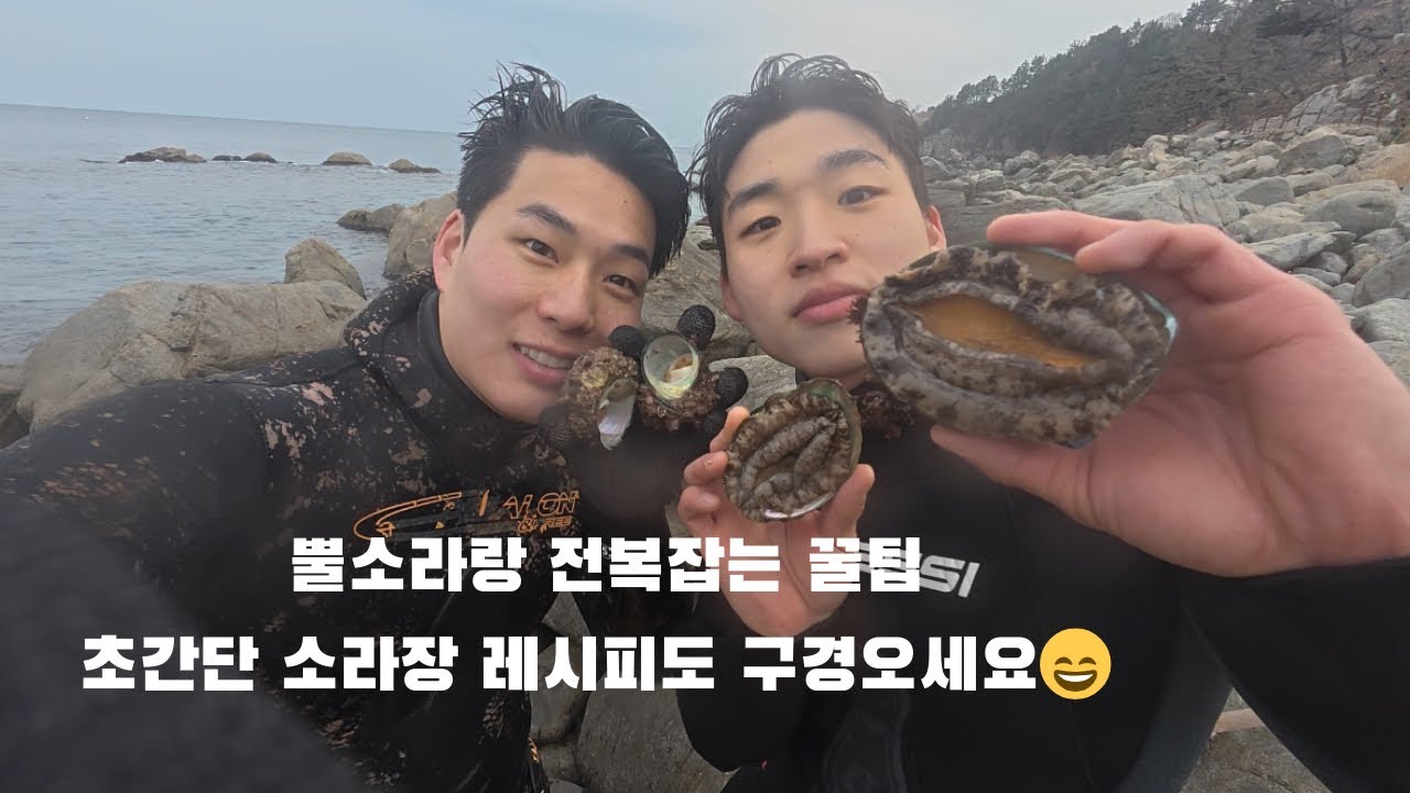 에메랄드 바다에서 뿔소라, 전복 잡아 초간단 소라장 해먹어봐요🐚#해루질 #스킨해루질 #바다 #뿔소라 #소라 #소라장 #전복장 #프리다이빙 