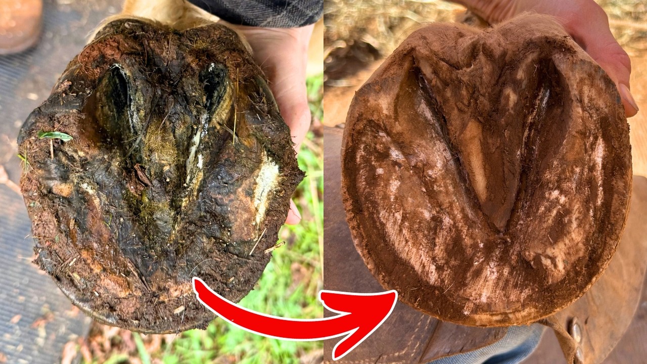 3 weeks later, BIG changes in Molly's hooves | Rehab Hoof Trimming for Horses