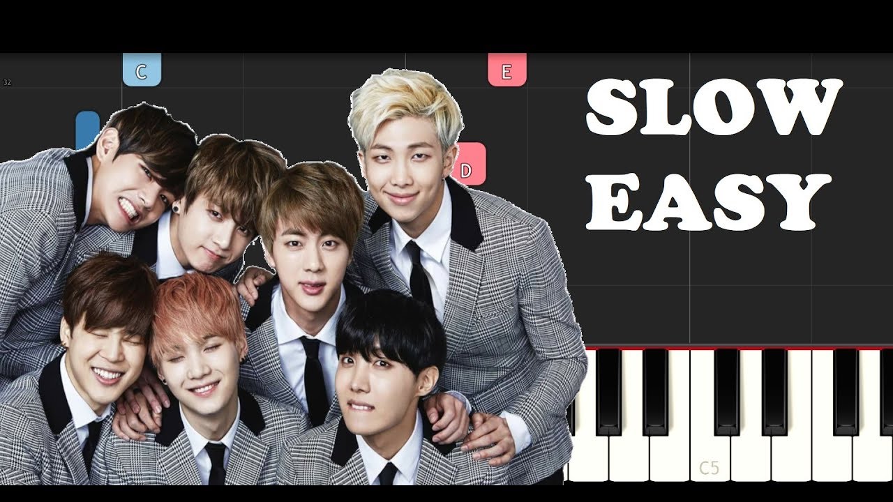BTS - Epiphany (SLOW EASY PIANO TUTORIAL)
