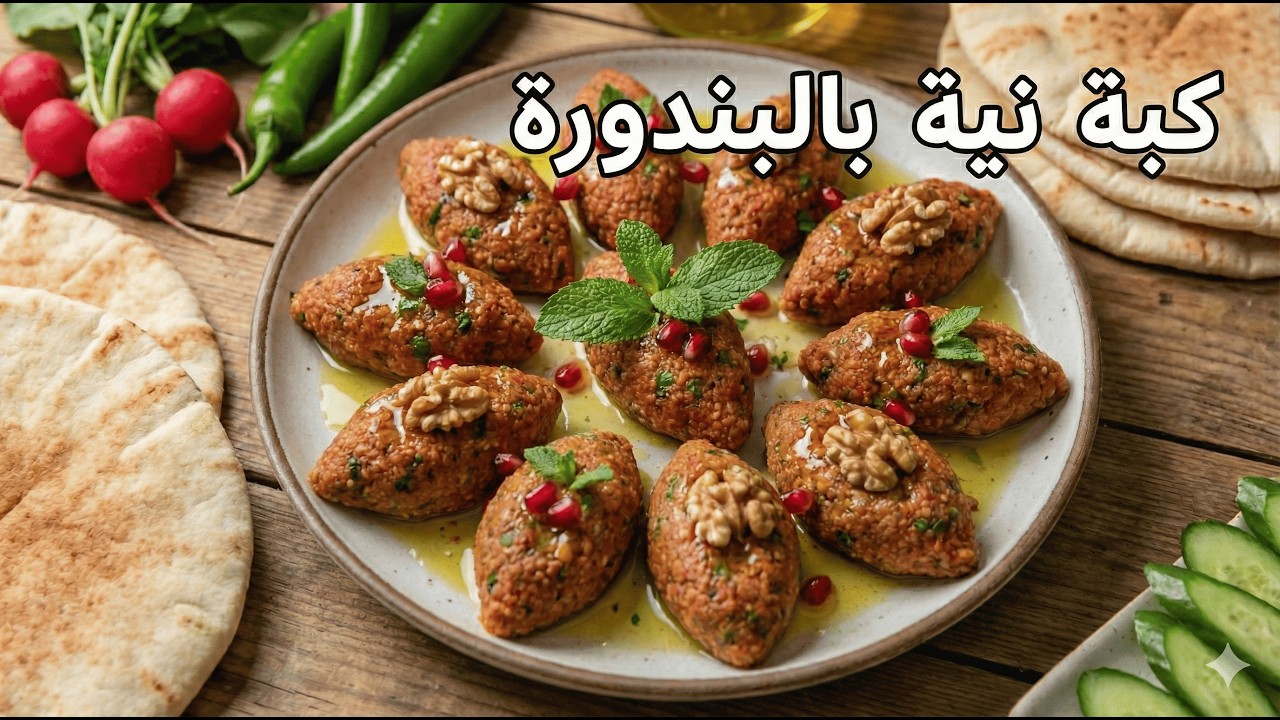 أسهل وصفة كبة نية بدون لحمة (برغل وبندورة) بمكونات في كل بيت 🍅😋