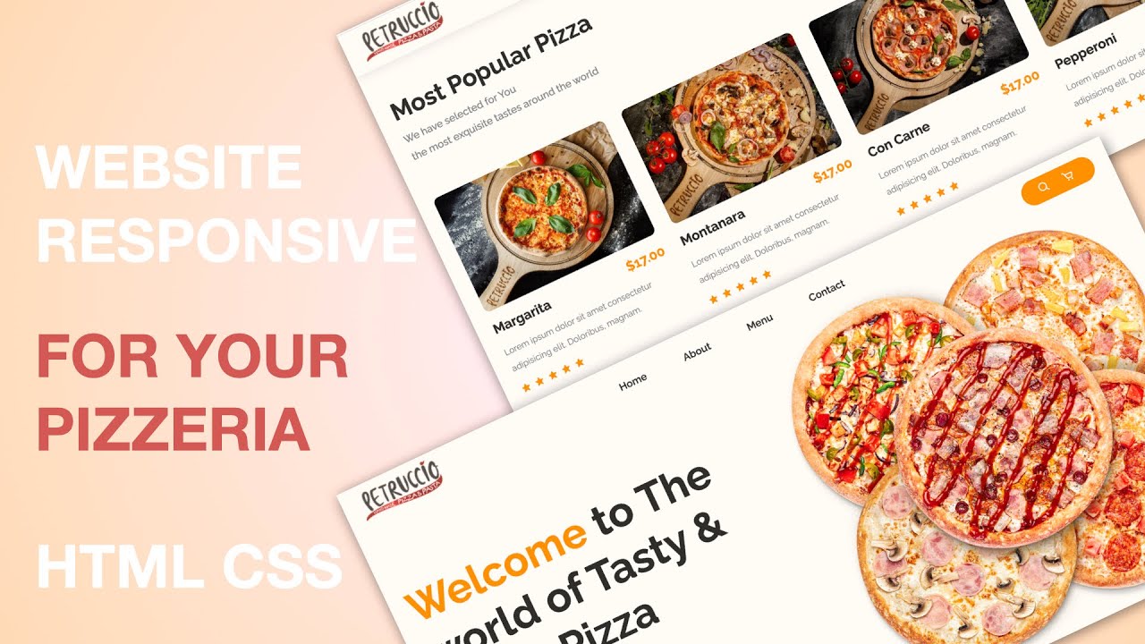 Responsive Website for Pizzeria | HTML And CSS | CSS Website Design Idea