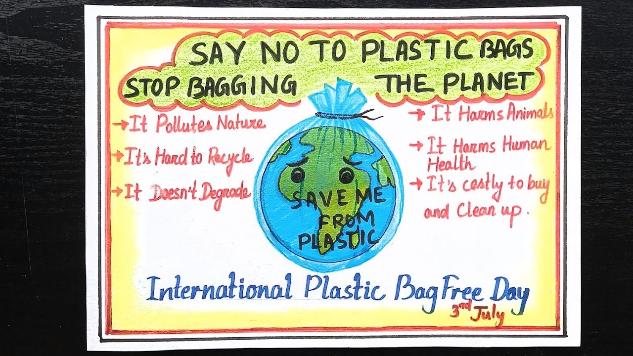 World Plastic Bag Free Day Drawing/ Plastic Bag Free Day Poster Drawing Easy
