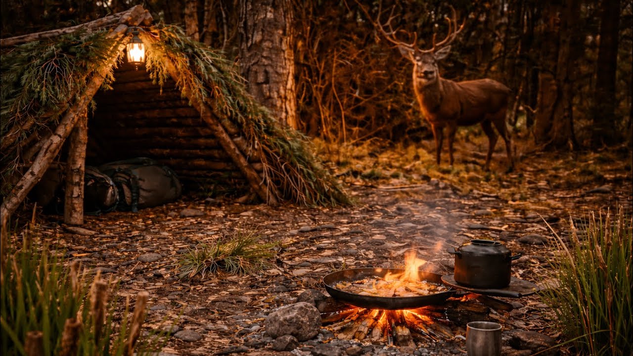 Building a Bushcraft Shelter Before Night