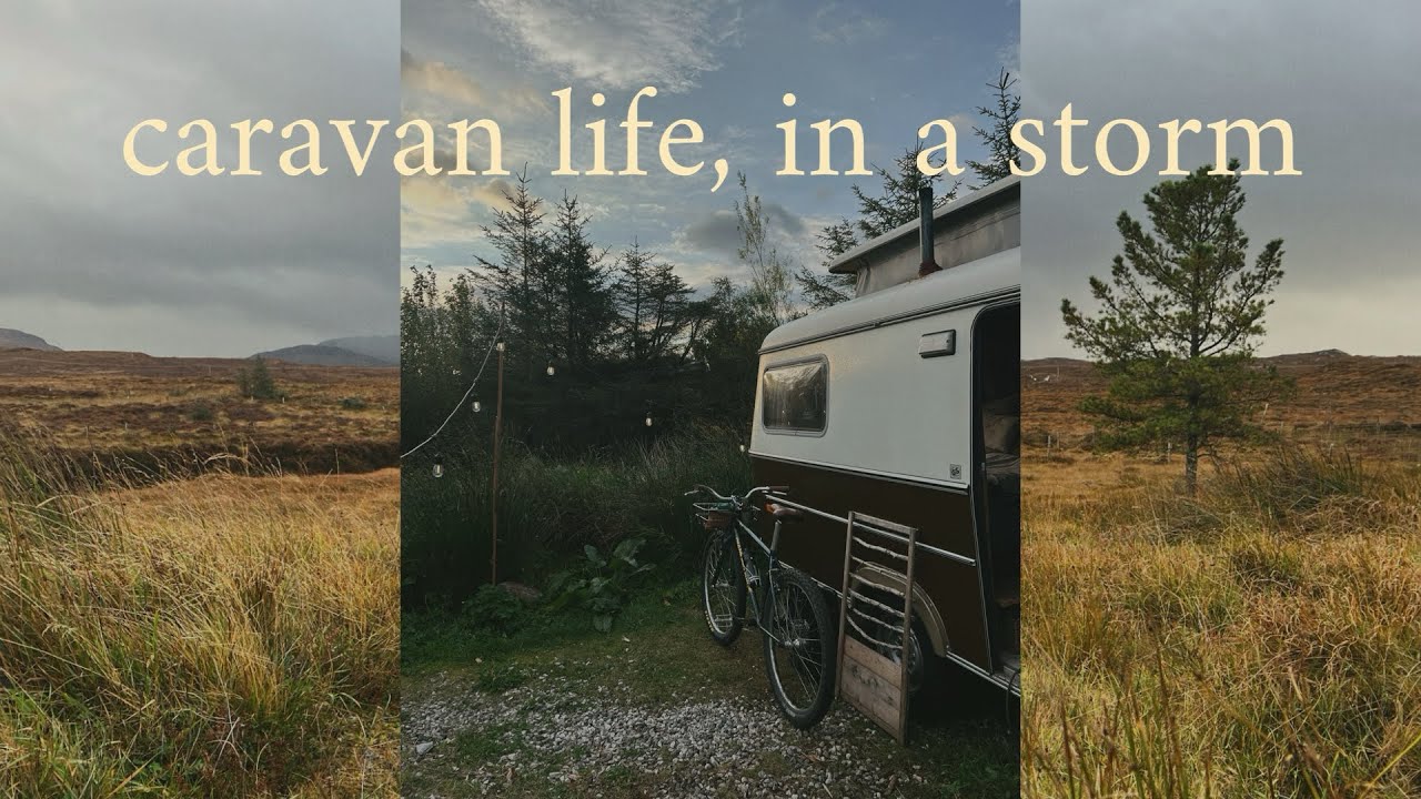 Living through Storm Amy on an island, with a caravan & a workshop tent.
