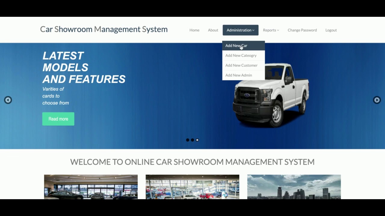 Car Showroom Management System | PHP and MySQL Project Source Code | PHP MySQL CRUD Project