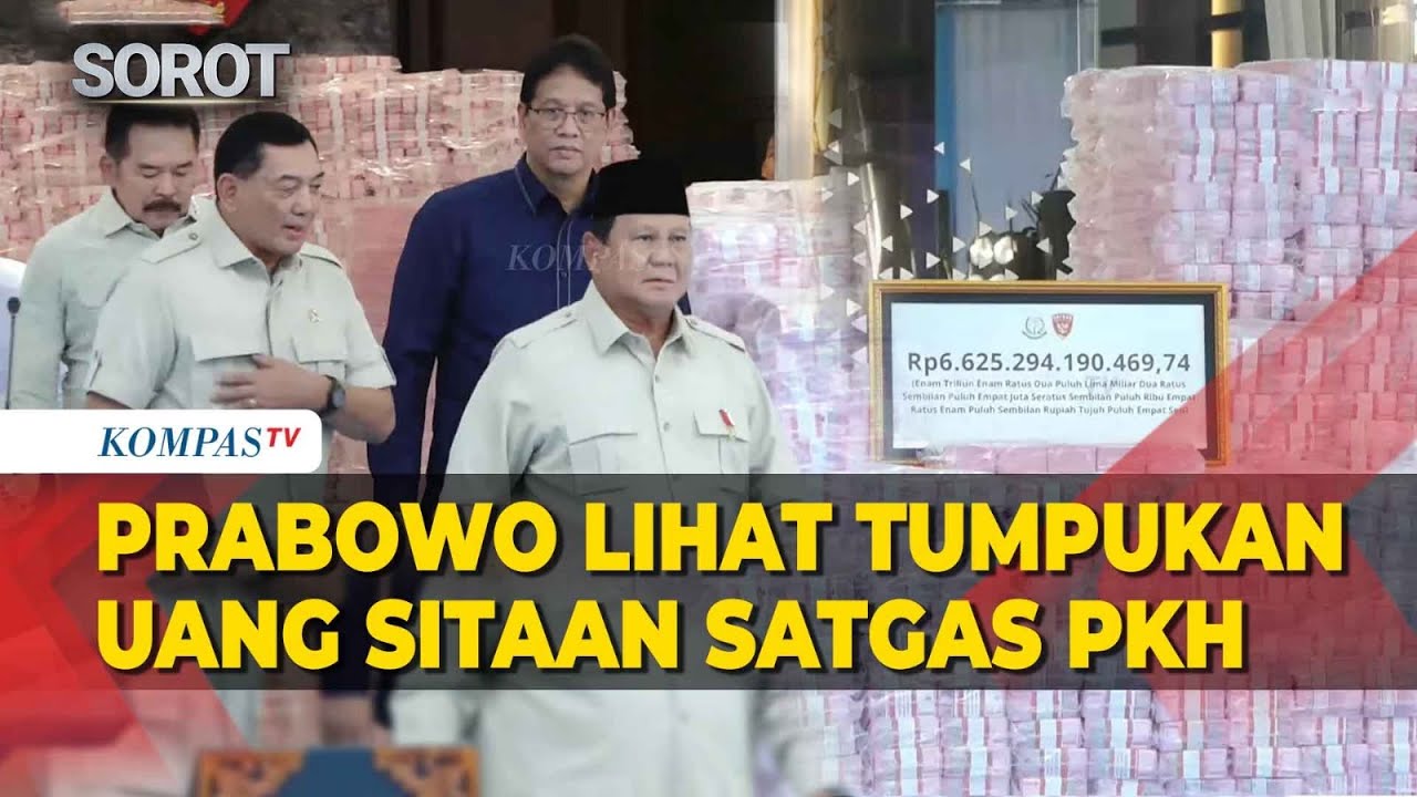 Presiden Prabowo–Menkeu Purbaya Lihat Tumpukan Uang Rp6,6 T Hasil Sitaan Satgas PKH di Kejagung