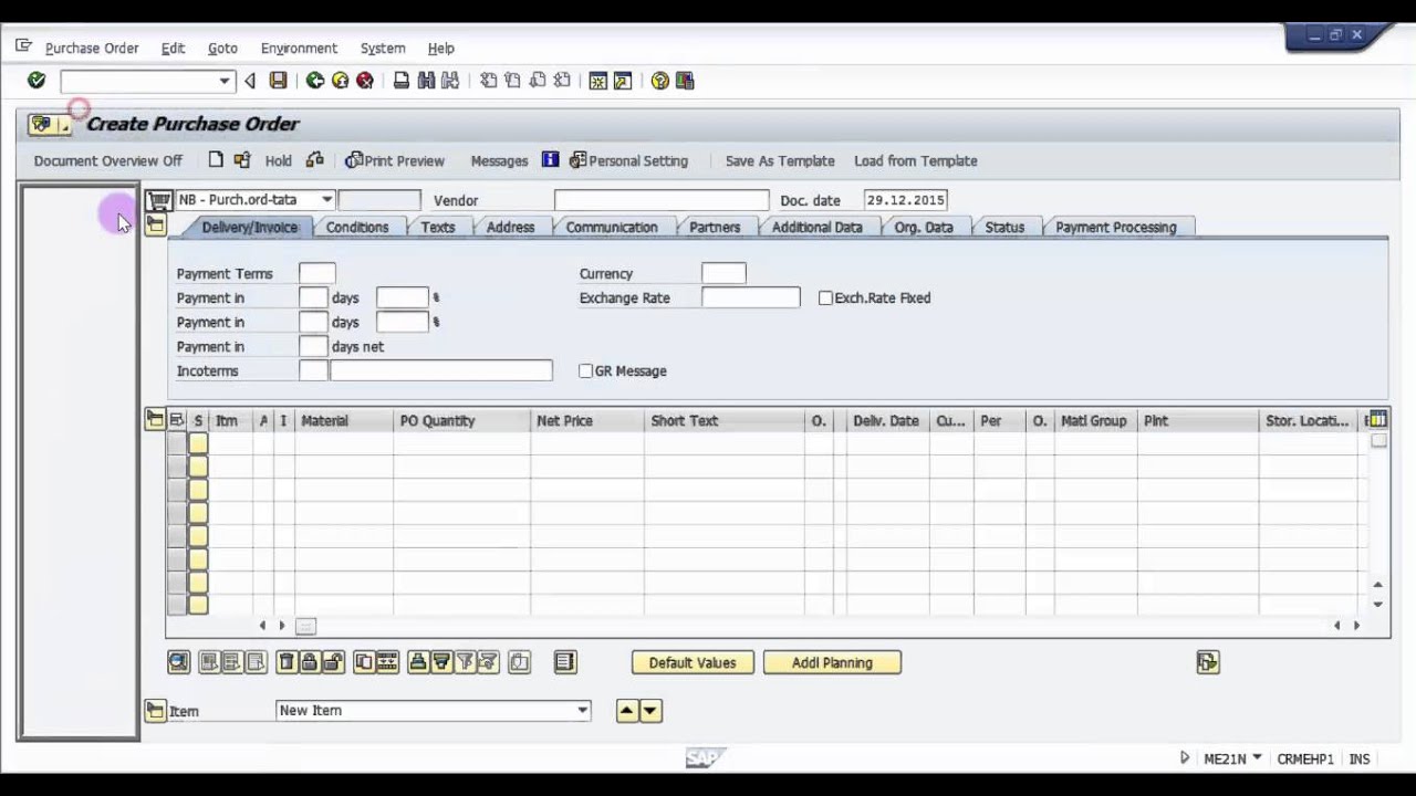 How to create a Purchase Order in SAP - SAP MM basic Video