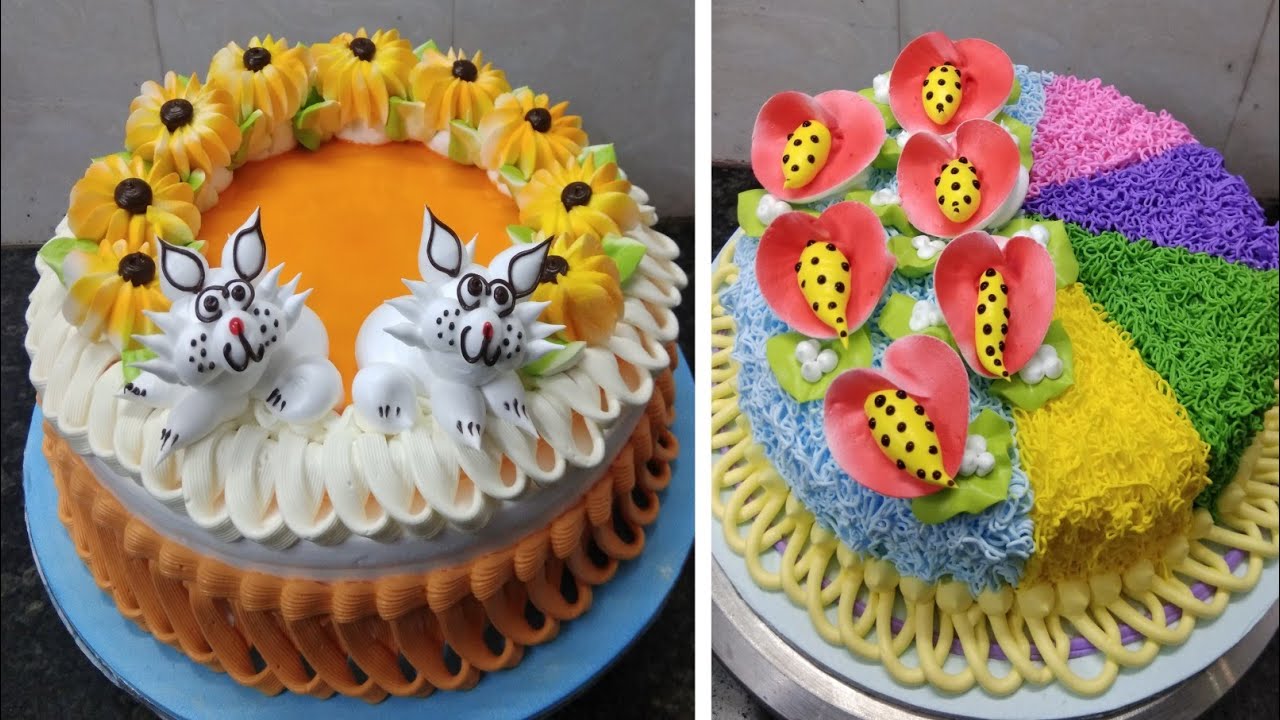 Amazing Two Birthday Cake Design |Teddy Bears cake |Flowers Cake |Fancy Esay Cake  New Cake Wala