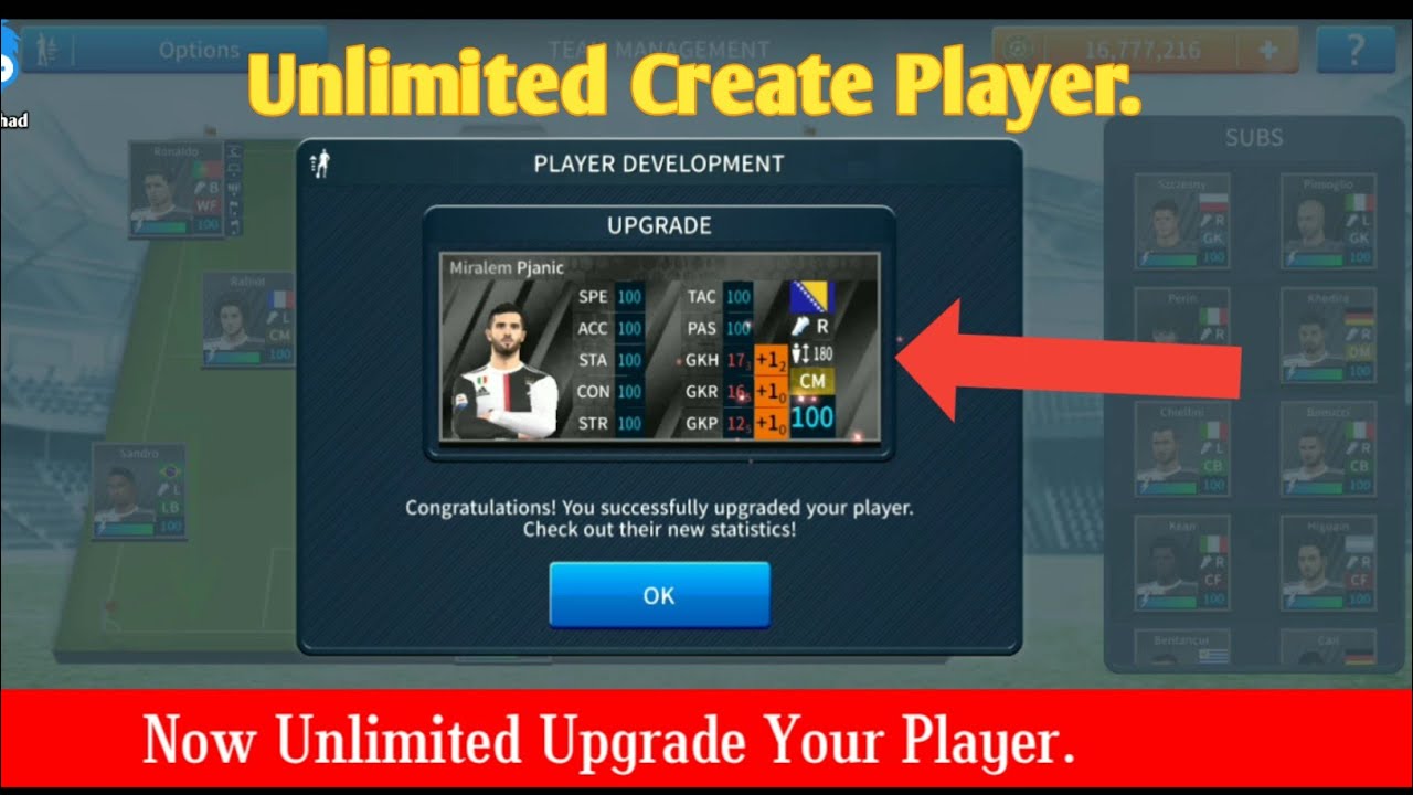 Unlimited Create Player In Dream League Soccer 2019|| How to Upgrade Player Unlimited By Gamer Ahad.