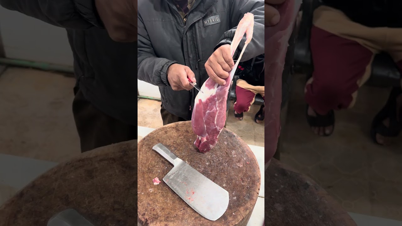 Lamb meat leg roast cut professional butcher 🥩🥩🐐