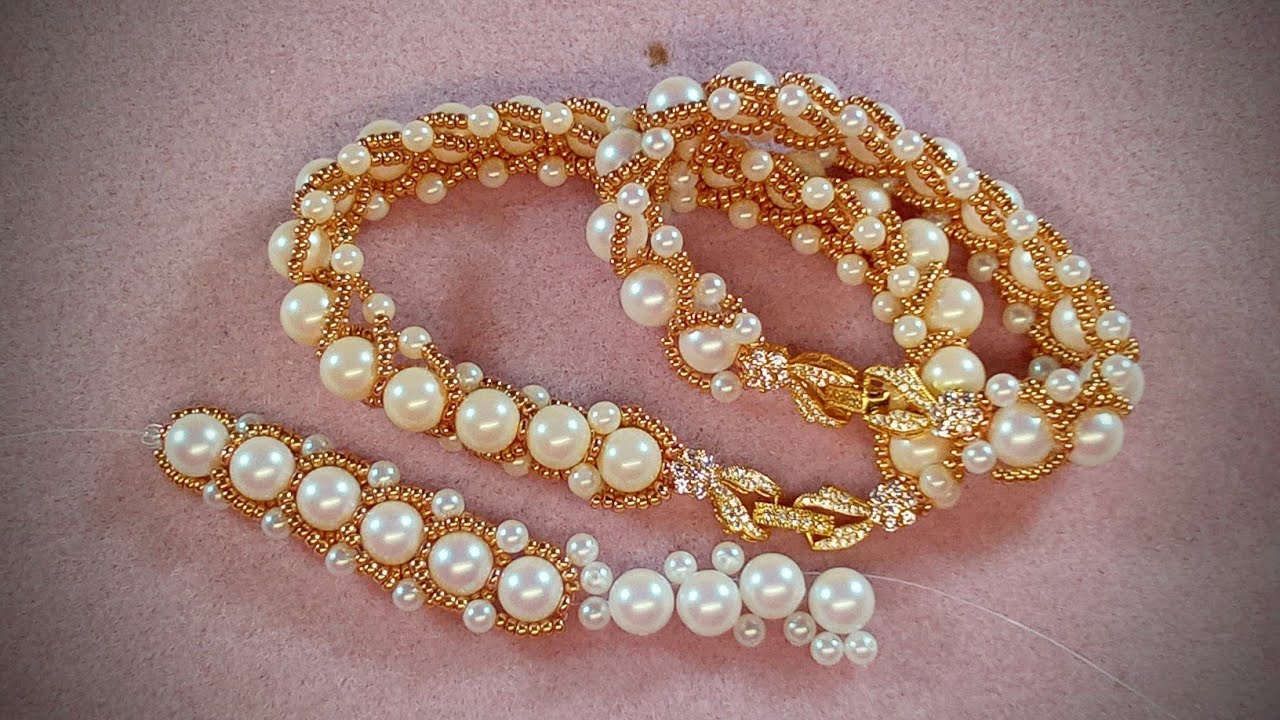 Beautifully Simple Flat Spiral Bracelet Using Pearls