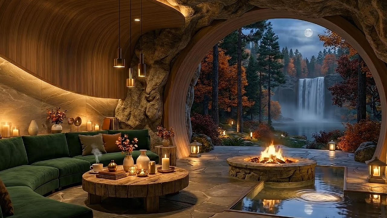 ChillBoy Jazz Cafe ☕ Moonlit Jazz by the Fireplace | Cozy Night Ambience (4 Hours)