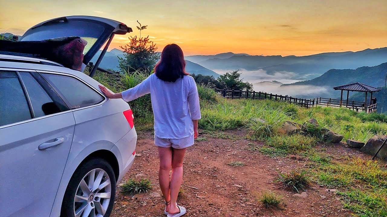 睡在雲邊邊的車宿野營 ! 坪林日出雲海。CAR CAMPING 汽車露營車泊點