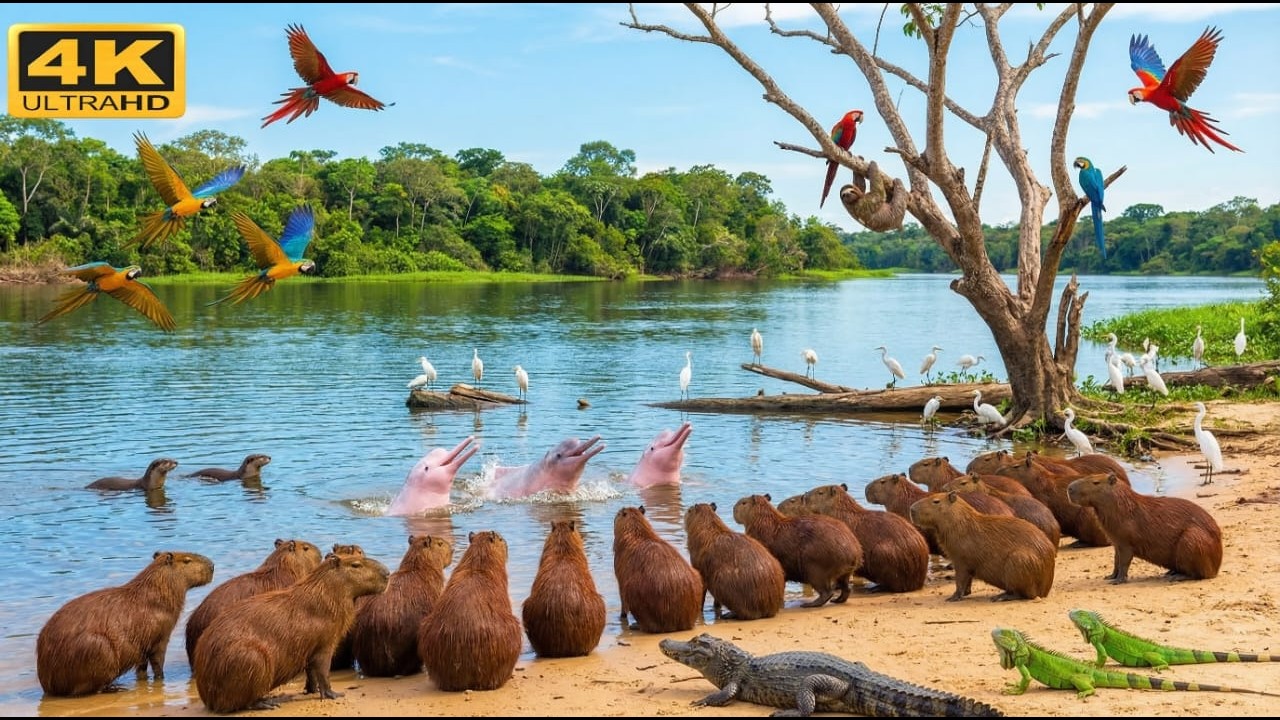 Relaxing Walk in the Amazon: From Sunrise to Moonlight in the Rainforest 4K