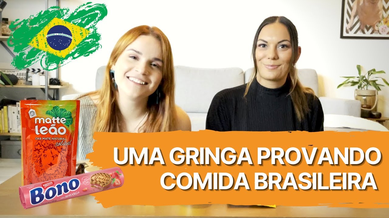 MINHA AMIGA GRINGA provando comida BRASILEIRA