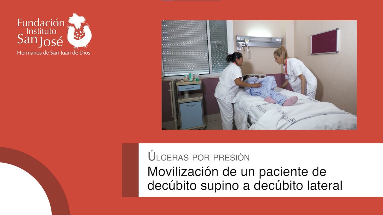 Movilización de un paciente de decúbito supino a decúbito lateral