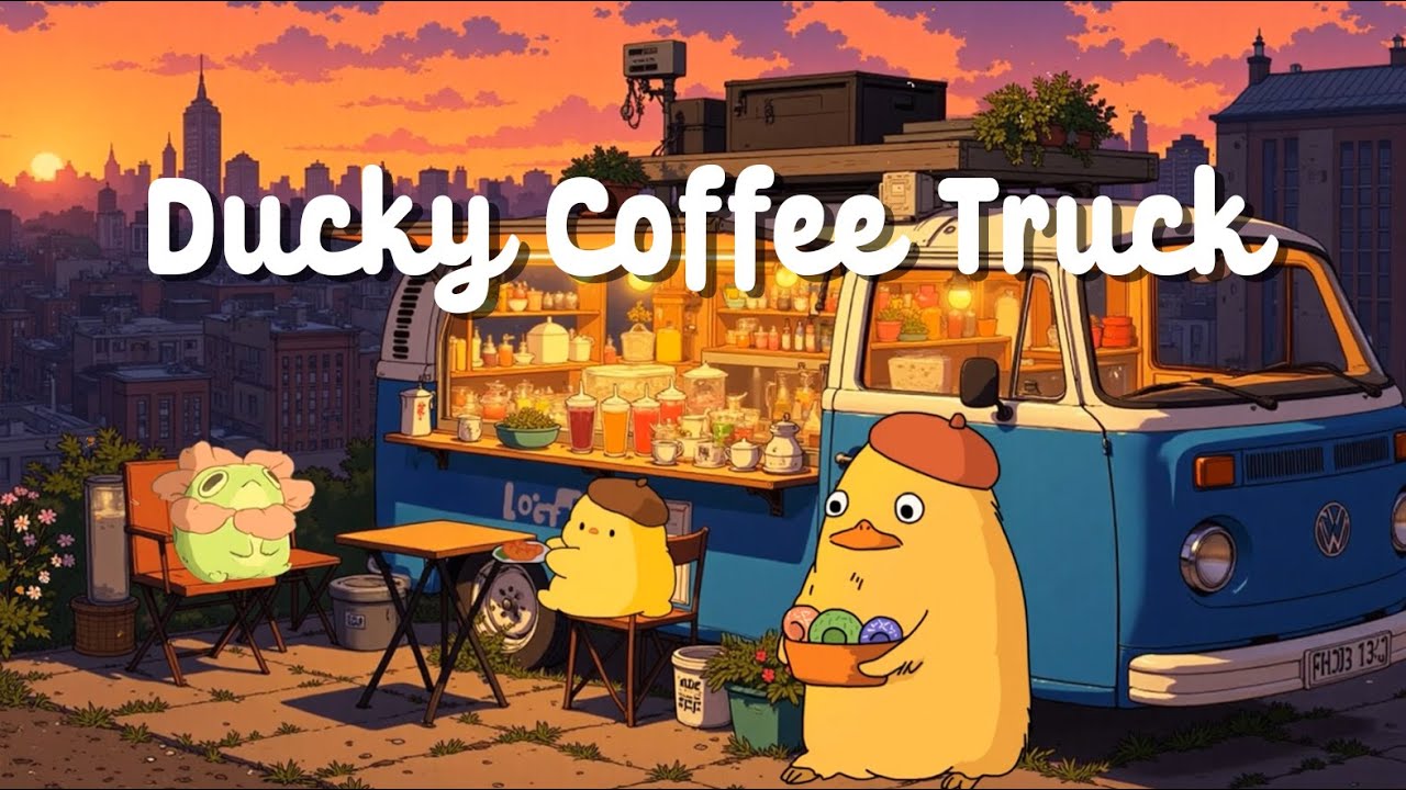 Peaceful City Sunset Lofi☕Coffee Truck🌿Lofi Hip Hop ~ Cozy Jazzhop for Study, Relax & Chill
