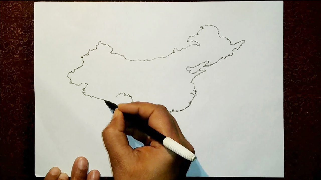 China: Outline Map | How to draw China Map