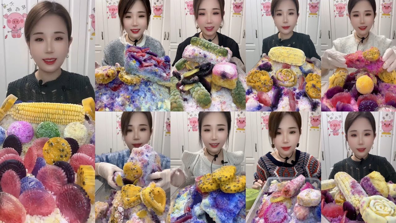 PASSION FRUIT SHAVED ICE EATING / YY ICE EATING