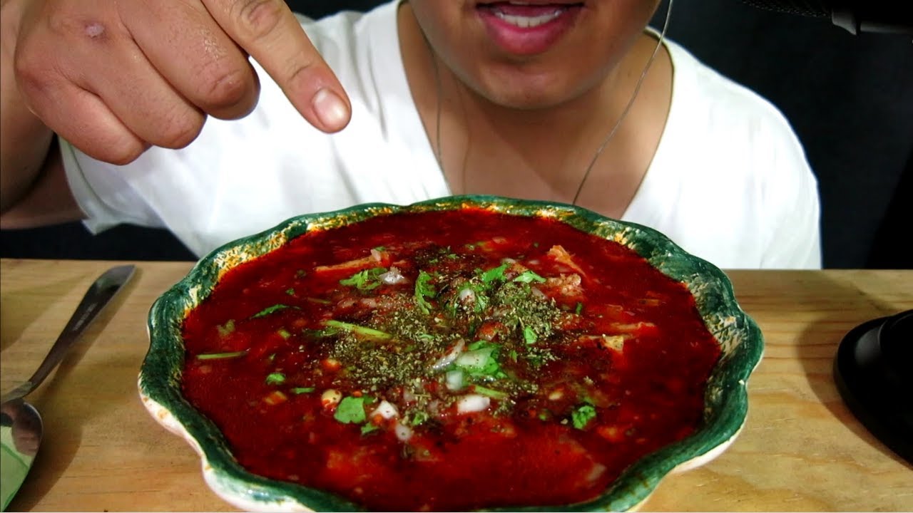 ASMR COMIENDO MENUDO (COMIDA MEXICANA)