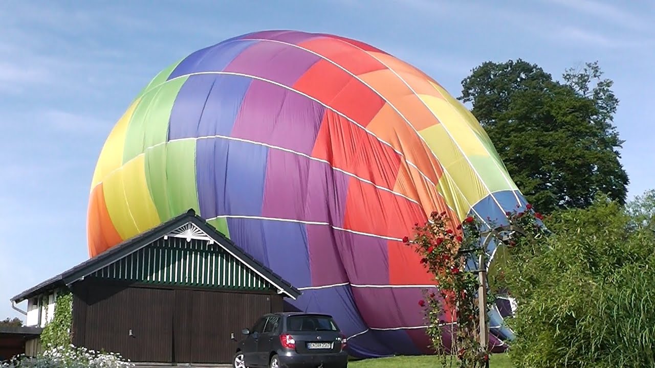 Hot Air Balloon - Take Off-Flight-Crazy Landing. Bochum-Kemnader See.