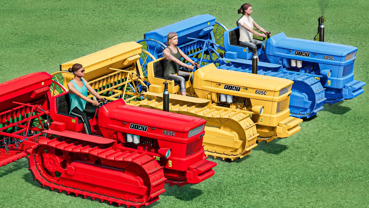 Work with Colors - SEEDING with Mini crawler TRACTORS - Farming Simulator 22