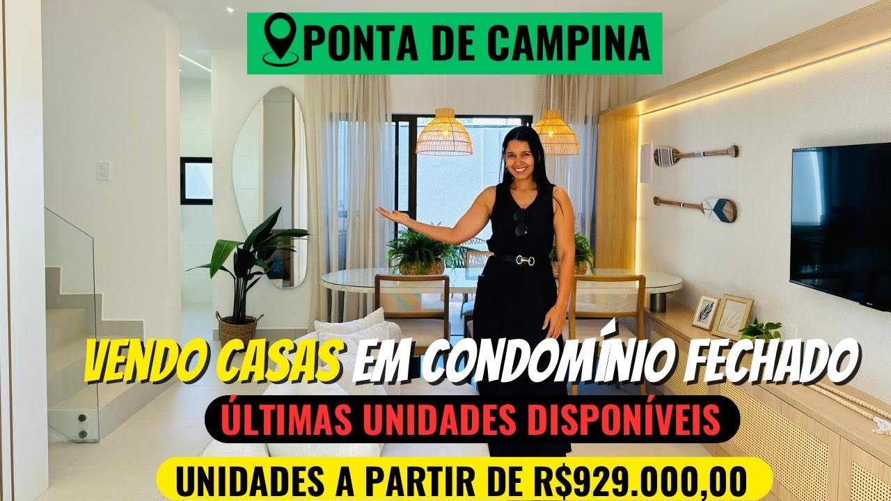 Vendo CASAS em CONDOMÍNIO FECHADO no bairro Ponta de Campina Cabedelo-PB | Opções com e sem mobília.