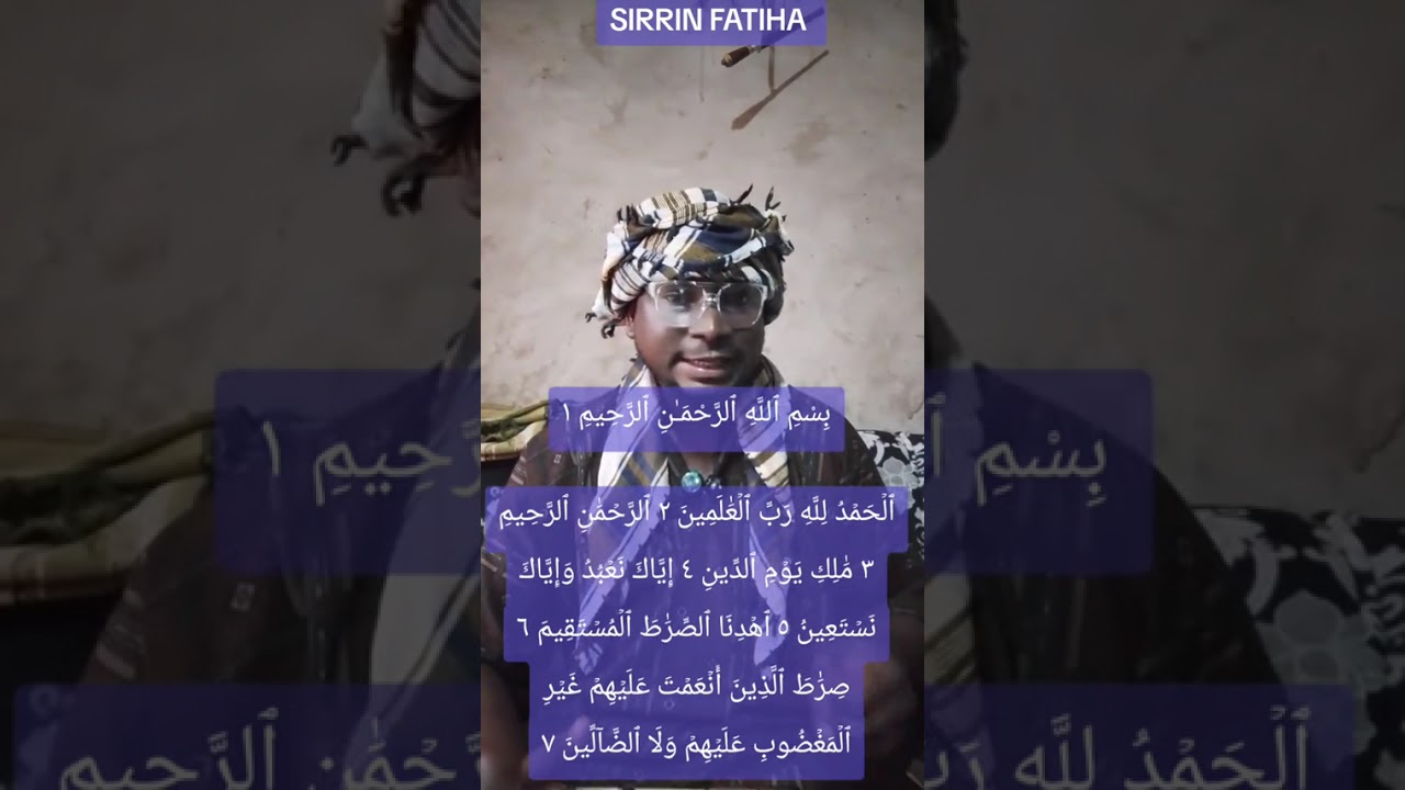 KANA SON BUDI ACIKIN RAYUWAR KA TO GA SIRRIN FATIHA