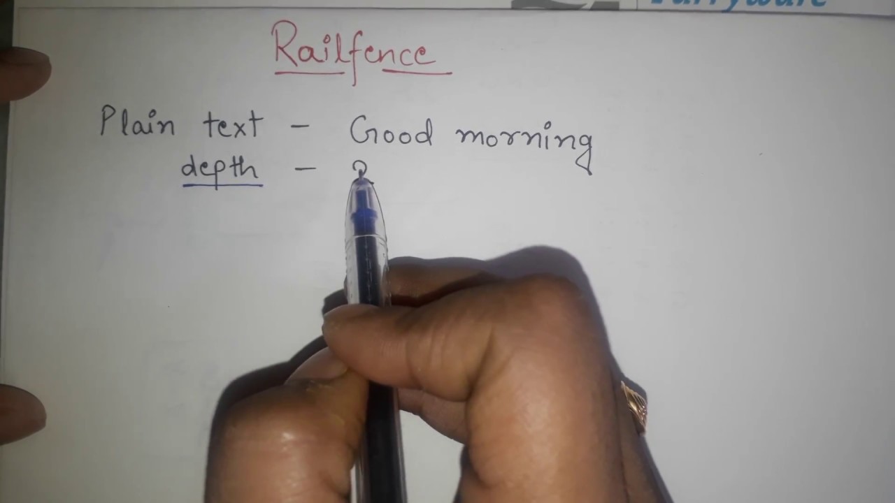 Rail Fence cipher example : Rail fence cipher encryption and decryption technique in Cryptography